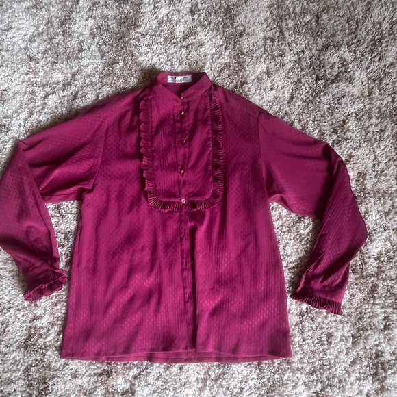 Vintage Jaeger London Ruffle Button Down - Picture 2 of 3